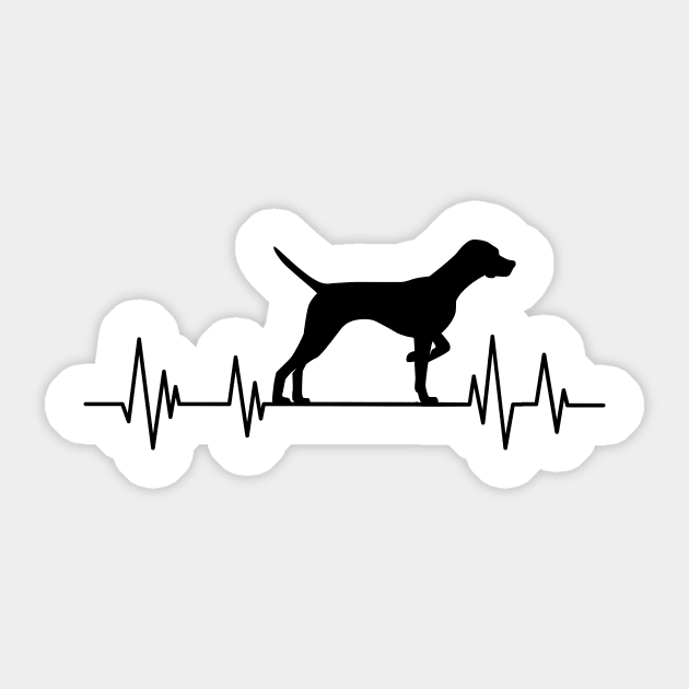 pointer Heartbeat dog Heartbeat pointer Silhouette Sticker by mezy